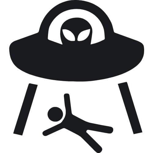 40603# Die-Cut Vinyl Decal Alien Abduction Car Sticker Waterproof Auto Decors on Car Body Bumper Rear Window