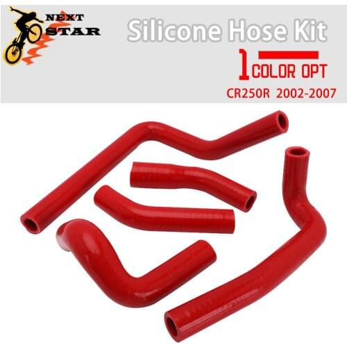 Motorcycle 5pcs Red 4.5mm Silicone Radiator Hose Water Pipe For Honda CR250 CR250R CR 250 R 250R 2002-2007 03 04 05 06 07