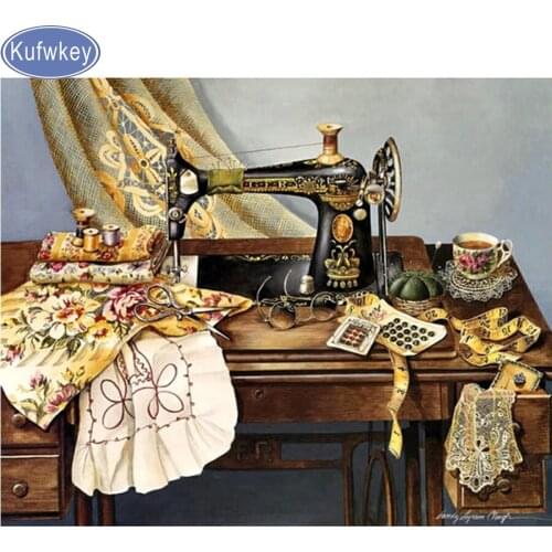 Diamond Embroidery Sewing machine Mosaic,5D Cross Stitch Square Drill,Diamond Painting DIY Sticker Decoration Painting gifts