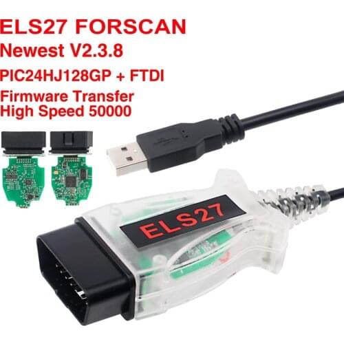 ELS27 FORScan V2.3.8 Car OBD2 Diagnostic Tool ELS Green PCB PIC24HJ128GP+FTDI Mircochip ELM327&J2534 Pss-Thru For FORD For Mazda