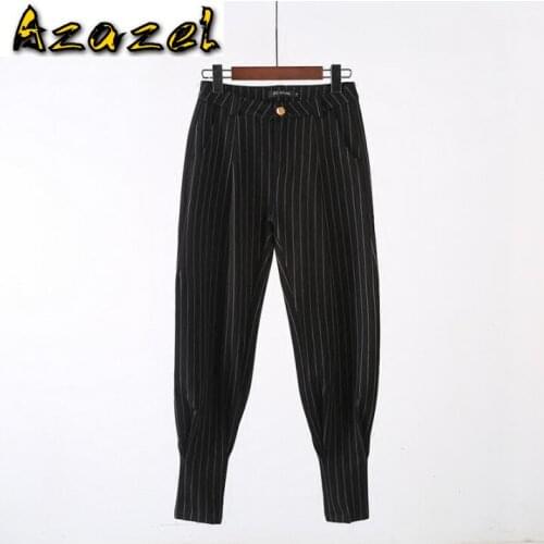 Azazel Hot 2020 new High Quality Jogger Pants Man personality tide loose pencil pants Mens Striped Elasticity cot dance pants