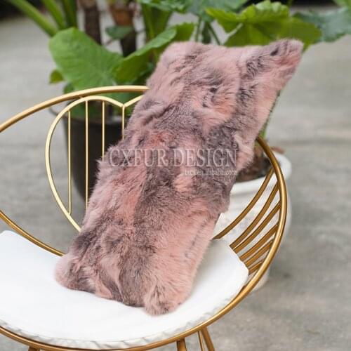 Free Shipping CX-D-13H Custom Real Rabbit Fur Pillowcase Pillow Cover Fur Cushion