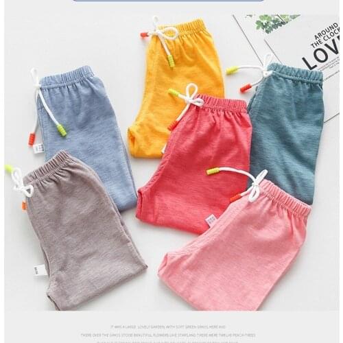 1 2 3 4 Years Old Summer Kids Trousers Girl Thin Loose Pants Boys Fashion Harem Pants Children Pure Color Pant Elastic Waist