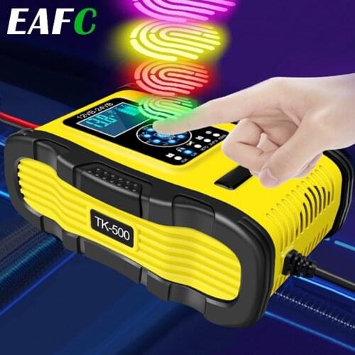 Quick Charge 12A Car Battery Charger 12V 24V Auto Pulse Repair LiFePO4 Motorcycle Car Battery Charger AGM Deep GEL EFB Lead-Acid