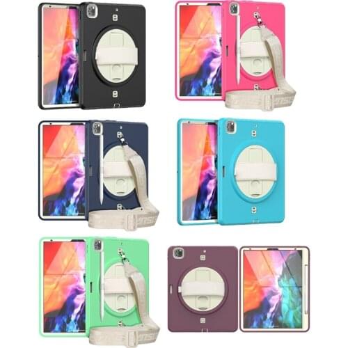 Tablet Case Compatible for ipad pro 2020 12.9 with Kickstand Hand Shoulder Strap