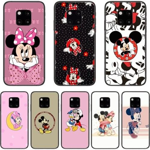 Mickey Phone Case For Huawei mate 30 10 20 40 Lite Smart Z Pro Black Etui 3D Coque Painting Hoesjes case