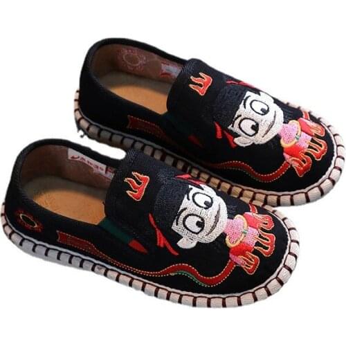 Childrens Cloth Shoes Ethnic Style Sweet Breathable Canvas Kids Casual Single Shoes Flats Cute Hot In Boys and Girls Fashion