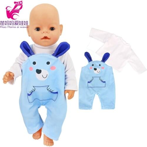 43 cm baby doll boy clothes rompers for 18 inch girl doll cute cartoon animal clothes