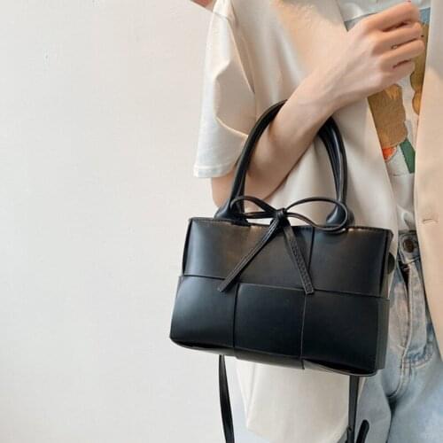 Designer Woven Square Handbag Womens Luxury Brand Zipper Women Messenger Bag High Quality Pu Leather Tote Shoulder Bag Woman