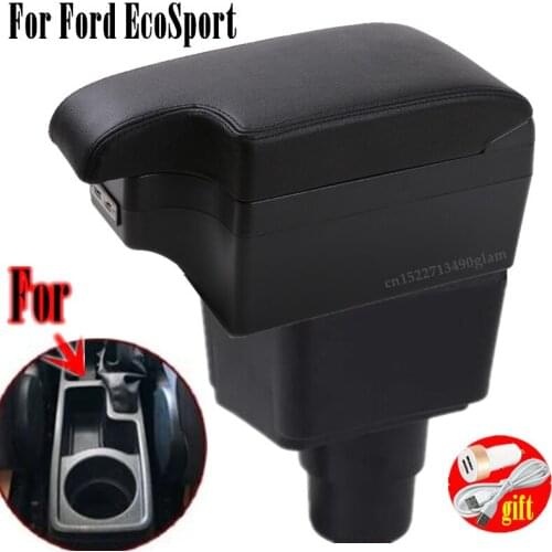 For Ford EcoSport Armrest Box EcoSport Universal Car Central Armrest Storage Box cup holder ashtray modification accessories