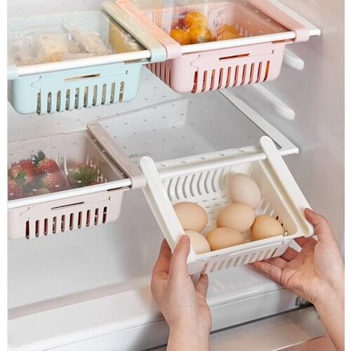 Over the Sink Colander Strainer Basket, Extendable Vegetables Fruits Container, Kitchen Drawer Organizer for Refrigerator Fridge