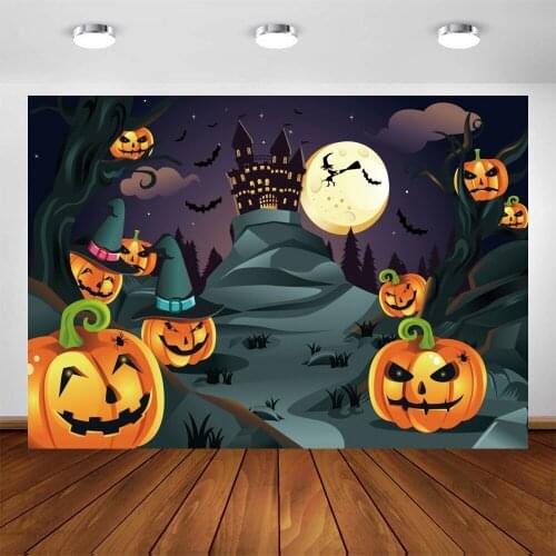 Yeele Halloween Backdrop Photography Moon Spider Bat Pumpkin Candle Castle Background Baby Photographic Photo Studio Photophone