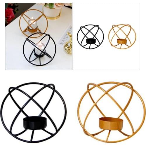 Geometric Candle Holder Candlestick Centerpiece Birthday Ornament Black