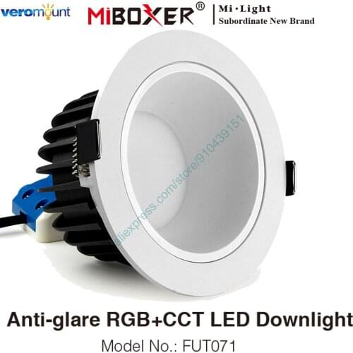 MiBoxer FUT071 12W Anti-glare RGB+CCT LED Downlight AC100~240V Dimmable Smart LED Ceiling Indoor Lamp 2.4G RF WiFi APP Control