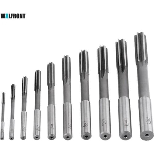 10pcs/set 3-12mm HSS Machine Reamer Straight Machine Shank Milling Reamers Set Chucking Machine Cutter Woodworking Tools
