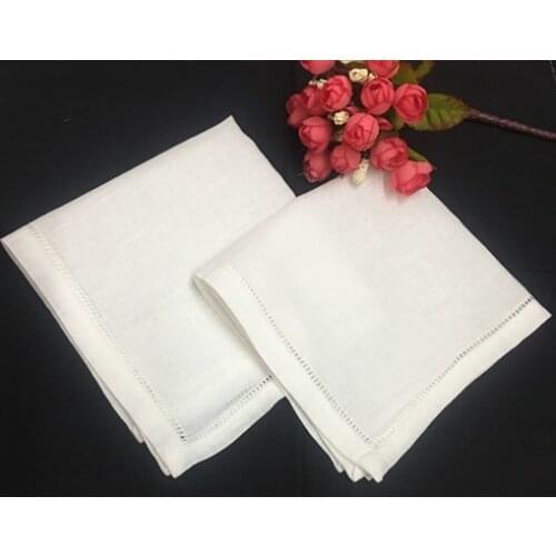 Set of 12 Fashion White Linen Hemstitched Mens Pocket Square 12"x12" Mens Handkerchiefs makes a perfect accent for your jacket
