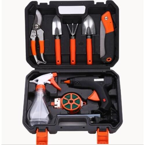 Free shipping 10 in 1 Garden tool set household garden household pruning tools branch cutter rake Shovel Gloves Rake Saws