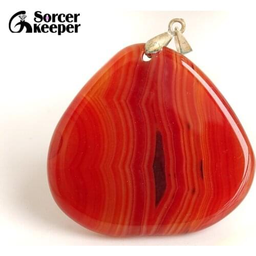Natural Red Agates Pendants Charms Necklaces Womens Crystal Slice Brazil Healing Reiki Stone Beads for Jewelry Making BC098