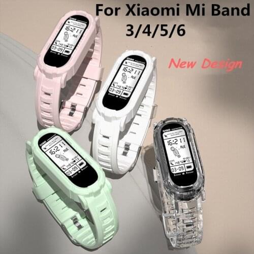 New Strap For Xiaomi Mi Band 6 5 4 3 Transparent Resin Soft TPU Replacement Wristband Bracelet for Xiaomi Miband 6 5 Strap