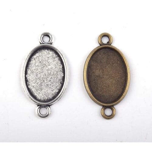 20 pieces/batch tray size 10x14mm oval inlaid base bracelet necklace connector accessories accessories