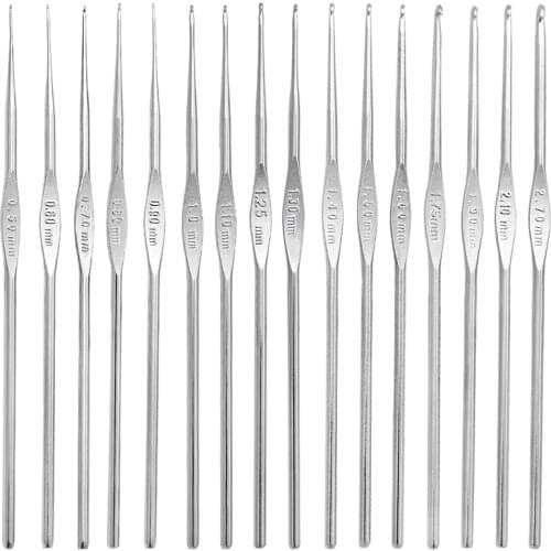 RORGETO Crochet Hooks Yarn Hook Crochet Needles Sweater Weaving Knitting Sewing Yarn Needles for Beginners Silver 0.5-2.7