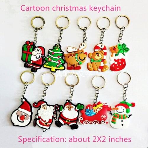 Christmas Keychain Christmas Decoration Santa Claus Elk Snowman Keychain New Year Decoration 2021 Childrens Gift Key ring chris
