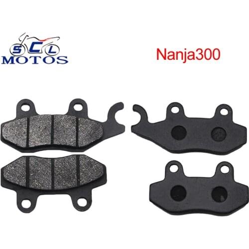 Sclmotos- For Kawasaki NINJA 300 2013 2014 2015 2016 Semi-Metal Motorcycle Brake Pads Set Front Disc and Rear Disc Brake Pads