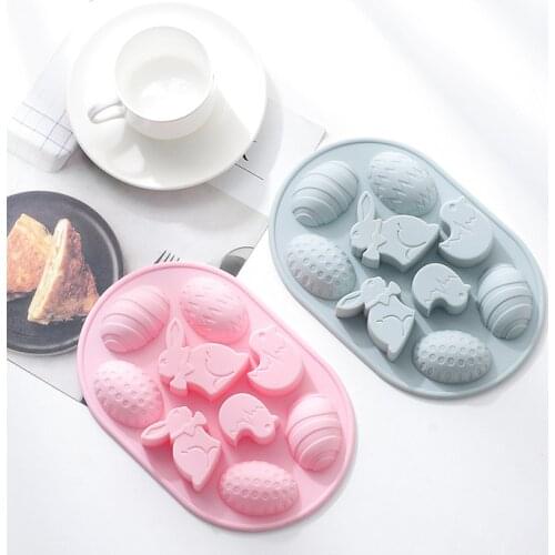 Rabbit egg silicone mold Halloween Easter Egg Glue baking die Biscuit Chocolate Mold Kitchenware