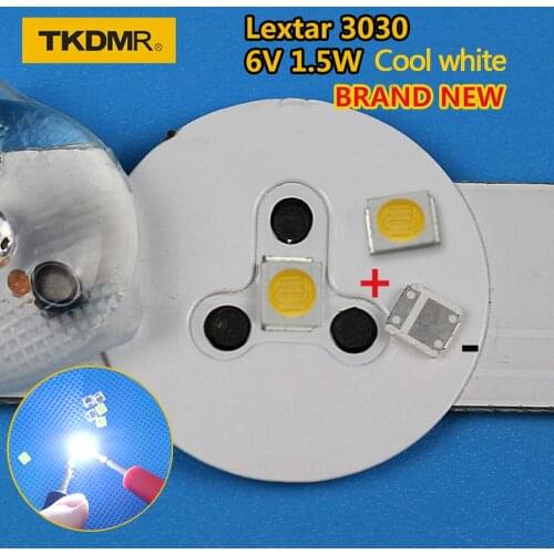 TKDMR 50pcs Lextar LED Backlight High Power LED 1.8W 3030 6V Cool white 150-187LM PT30W45 V1 TV Application 3030 smd led diode