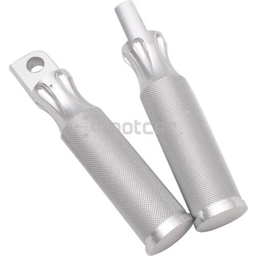 Universal For Cafe Racer Motorcycle Silver Anti-Slip Aluminum Foot Pegs Foot Pedals Footrest