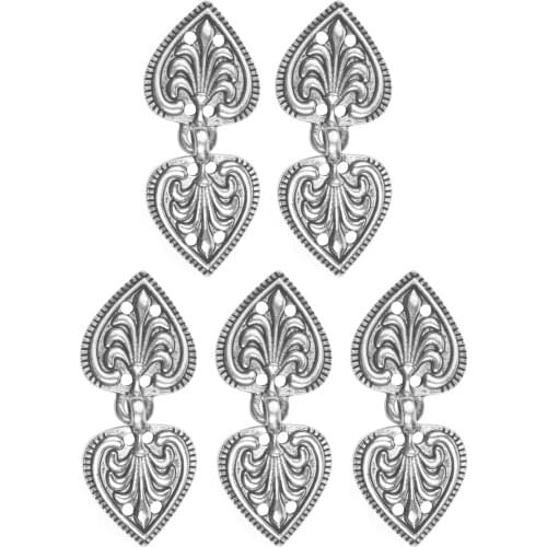 5 Pairs Cape Cloak Clasp Fasteners Cardigan Clip Brooches Copper Heart Shape/Flower Details Design Sew On Hooks Eyes Fasteners