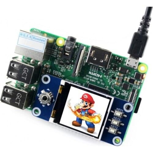 1.44inch RGB LCD Display Module HAT for Raspberry Pi 4 / 3 / Zero, 65K Color Screen Panel with LED Backlight