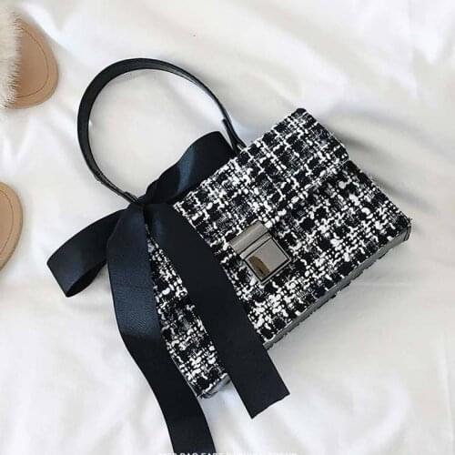 Winter Fashion New Female Square Tote bag Quality Woolen Womens Designer Handbag Ladies Chain Shoulder elegant Crossbody Bag