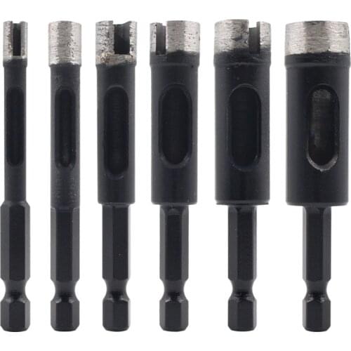 1PCS 6mm 8mm 10mm 12mm 14mm 16mm Hexagonal Shank Sintered Marble Granite Hole Opener Brazed Diamond Ceramic Tile Drill Bit
