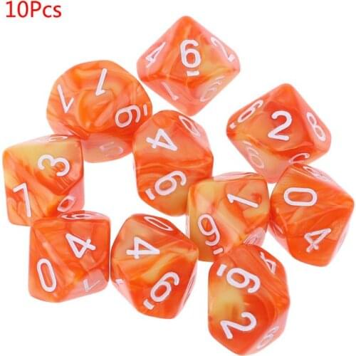 10pcs/set 10 Sided D10 Polyhedral Dices Numbers Dials Desktop Table Board Game