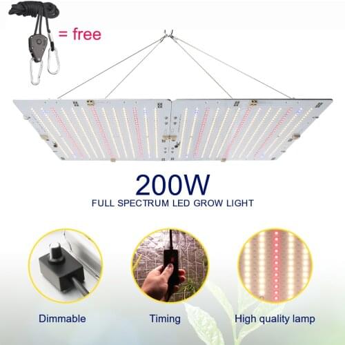 200W Real Power Timing Dimmable Epistar Osra Chips Mix 660nm 730nm 4000K Meanwell Driver QB Led Grow Light for VEG BLOOM