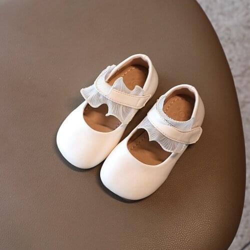 2021 Elegant Girl Shoes For Children Autumn Dresses Socks Leather Shoes For Toddlers Sneakers Kids Fashion Ruffles 1-6 Years