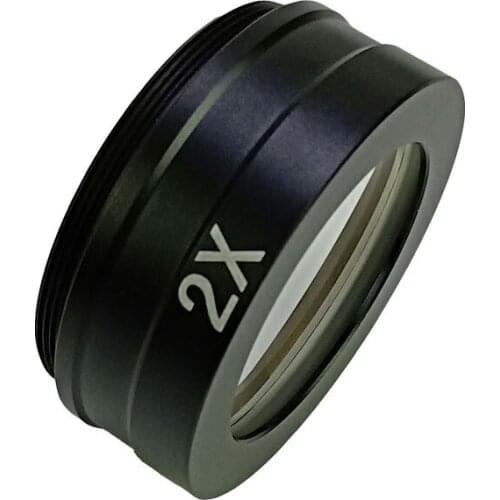 2X Aux Auxiliary Objective Lens for Industrial Digital Camera Monocular Video Stereo Microscope Mounting Thread M42 X0.75mm