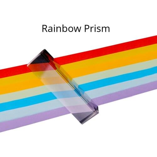 30X30X200MMTriangular Prism BK7 Optical Prisms Glass Physics Teaching Refracted Light Spectrum Rainbow Children Students Present