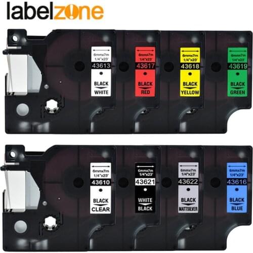 43613 6mm*7m compatible Dymo D1 label printer 43610 43621 43622 43618 43619 43617 43616 for dymo label manager 160 label maker