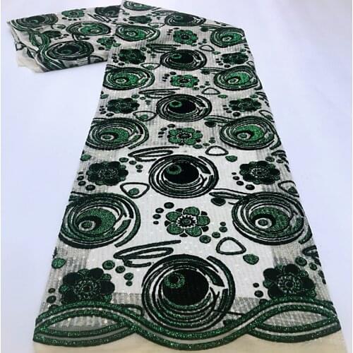 5yards/pc) 2021 New Bling bling glittering African velvet net lace soft French lace fabric with sequins for party dress FJL040