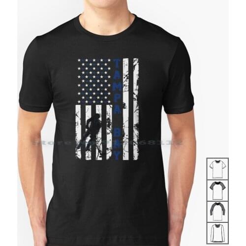 American Flag Tampa Bay Hockey T Shirt 100% Cotton American Flag Usa Hockey Tampa Bay Florida Puck Ice Rink Winter Sports Sport