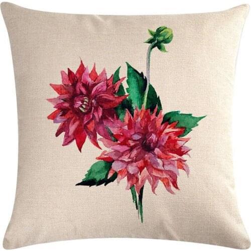 Spring Flower Pattern Decorative Cushion Cover Pillow Pillowcase Flax 45*45cm Throw Pillows Home Decor Pillowcover