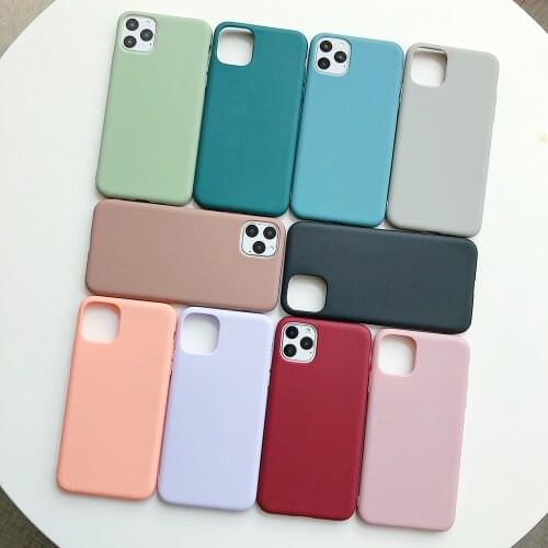 Luxury Silicone Solid Color Back Matte Cases for iPhone 7 8 6 6S Plus 11 XR X XS 11 Pro Max Case Shockproof Soft Back Cover Capa