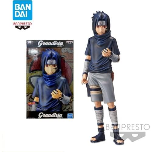 Bandai Naruto Uchiha Sasuke Grandista Nero Pvc Assembly Model Western Animiation Action Figure Kids Toys