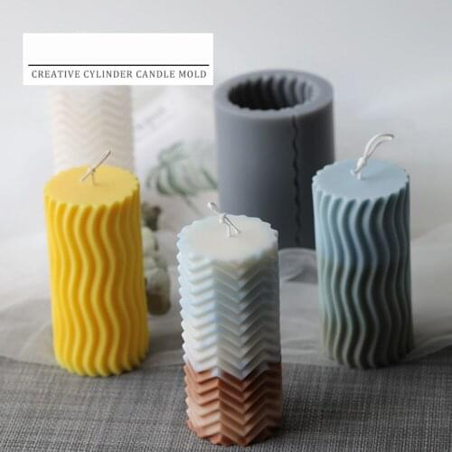 Water Ripple Geometry Diamond Shaped Aroma Cylinder Candle Mold Plaster Mold DIY Candle Mold