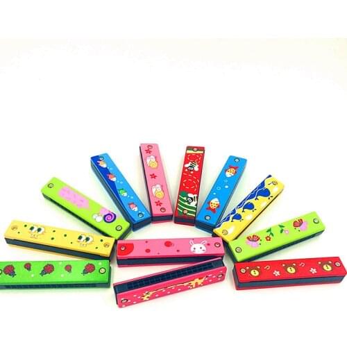 Childrens wooden harmonica harmonica infant early childhood educational toys 16 double hole