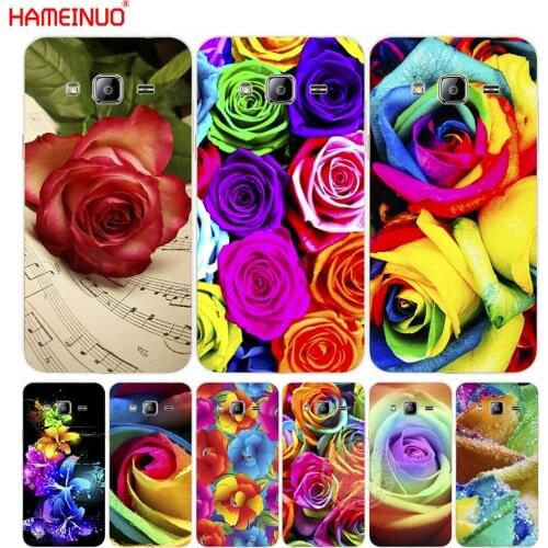 HAMEINUO flower rose color rainbow cover phone case for Samsung Galaxy J1 J2 J3 J5 J7 MINI ACE 2016 2015