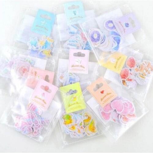 70pcs/ pack Kawaii Stickers Romantic Small Sticker Painted Watercolor Diary Photo Decorative Stickers