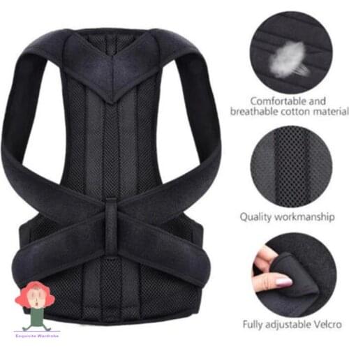 Cinto largoSilver Posture Corrector Scoliosis Back Brace Spine Corset Belt Shoulder TherapySupportPoorPostureCorrectionBelt Men